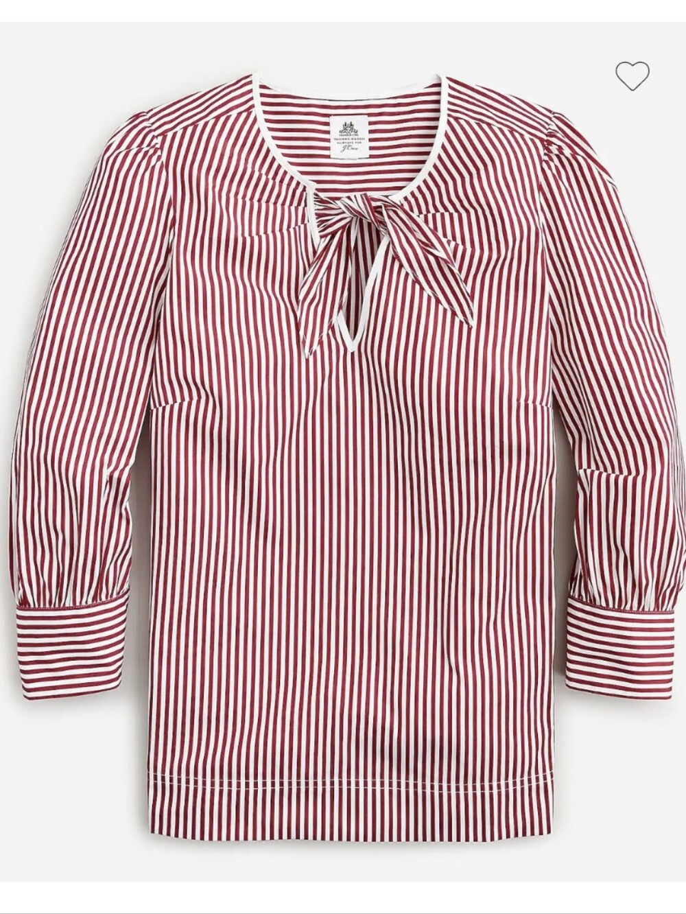 Thomas Mason® for J.Crew bow-neck top in stripe